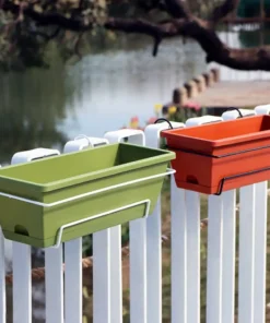 Hanging Planter for Balcony Railing Plant Basket Fence Planter Home Decor Window Box Planter Flower Pot for Garden Deck Yard 6L 4