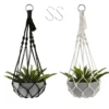 2pcs Bohemian Plant Hangers, Black White Macramé Holder with Hook for Indoor Outdoor Garden Decor 1