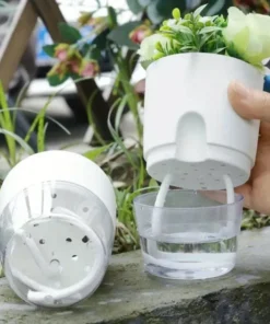 5/10Pcs Self Watering Plastic Flower Pot Double Layer Hydroponics Plants Bonsai Pot Vases Succulent Potted Home Office Decor 1