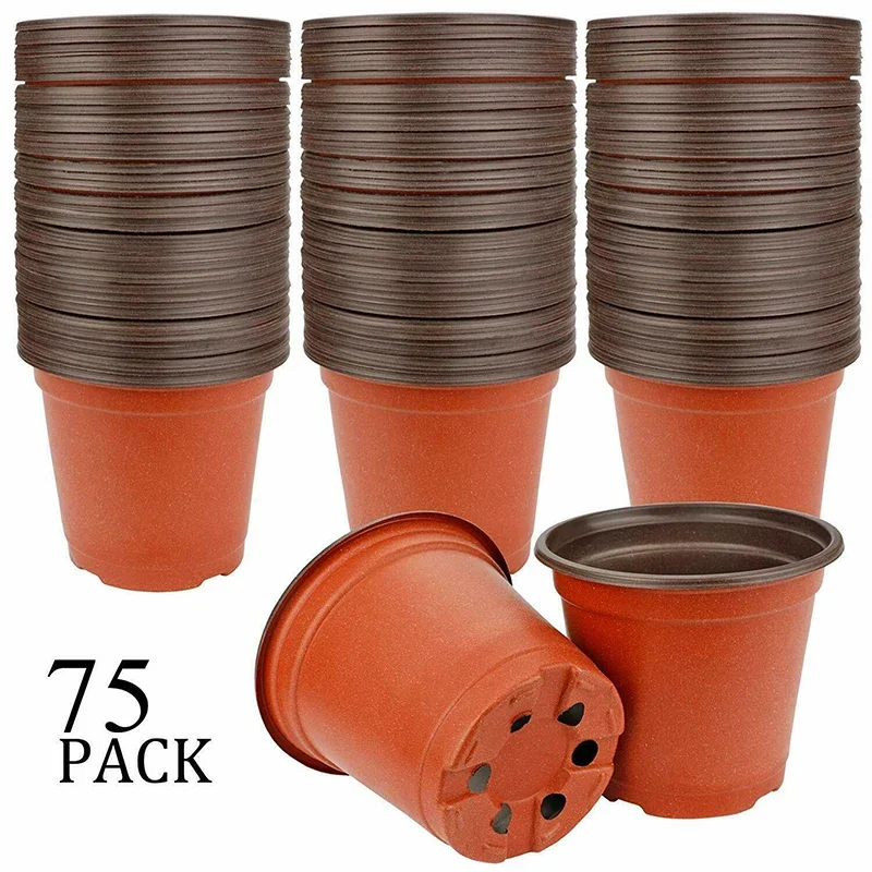 75Pcs Flexible Plant Nursery Pots Seed Starting Pots Plastic Flower Plant Container for Succulents Seedlings Cuttings Transplant 1