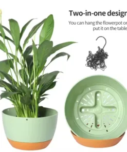 Breathe Hanging Basket Thickened Plastic Wall Mounted Automatic Water Flowerpot for Office Garden Artistic Decoration 행잉 플랜터 4