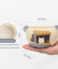 Cartoon Pet Succulent Flower Pot Office Balcony Decoration Resin Flower Pot Micro Landscape Garden Plant Pot 4