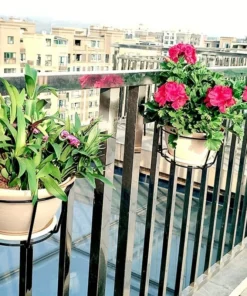 4pcs Stylish Round Metal Hanging Planters - Perfect for Balcony, Garden & Indoor Decor! 6