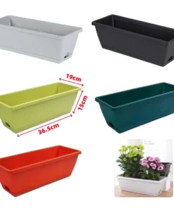 1Pc Eco-Friendly Rectangular Flowers Pot With Drain Holes Garden Balcony Reusable Plants Vegetables Shatterproof Large Planter 3