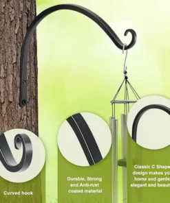 2 Pack 12 Inch Hanging Plant Bracket Wall Hooks Decorative Plant Hangers for Outdoor Bird Feeders, Wind Chimes Plant Baskets 2