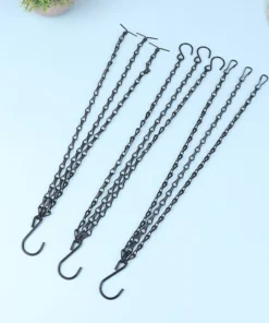 40cm Rattan Hanging Pendant Chain Flowers Basket Chain Flower Pot Hydroponic Plants Grow Tools Garden Decorations With 3 Hooks 4