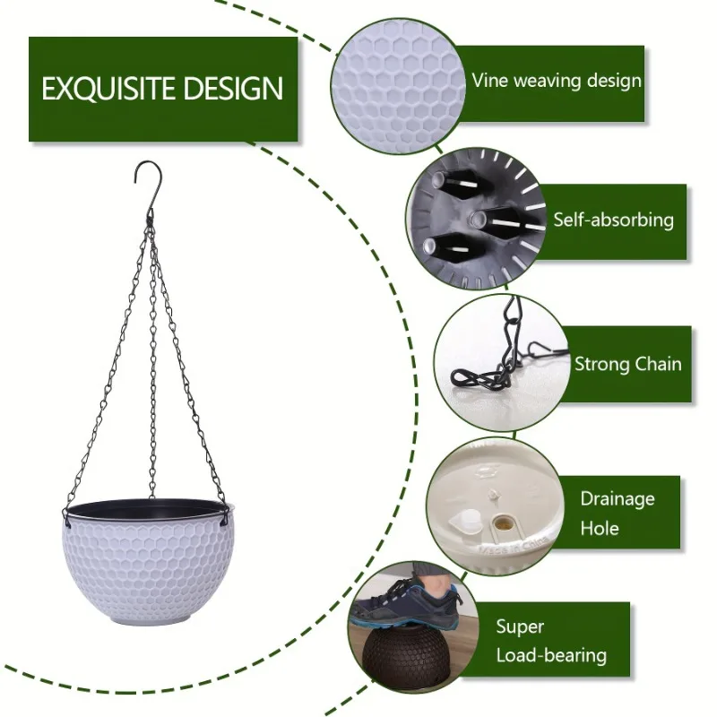 Garden Hanging Planter Macrame Plant Storage Basket Indoor Outdoor Flower Pot Holder Plant Hangers Home Decor Hanging Plant 5