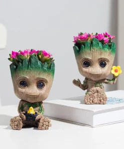 Baby Groot Flower Pot Home Decoration Planters For Indoor Plants Anime Heroism Figure Office Desktop Display Ornament Pen Holder 5