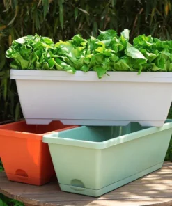 1Pc Eco-Friendly Rectangular Flowers Pot With Drain Holes Garden Balcony Reusable Plants Vegetables Shatterproof Large Planter 2