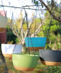 Breathe Hanging Basket Thickened Plastic Wall Mounted Automatic Water Flowerpot for Office Garden Artistic Decoration 행잉 플랜터 3