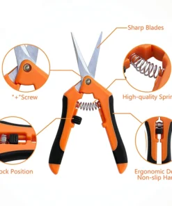 1pcs Gardening Scissors Stainless Steel Garden Branch Pruning for Tree Shears Fruit Picking Scissor Weed Potted Flower Pruners 2