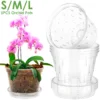 5Pcs Plastic Orchid Pot 4/5/6inch Transparent Slotted Orchid Pots with Holes and Saucers Breathable Flower Plant Pot for Nursery 1
