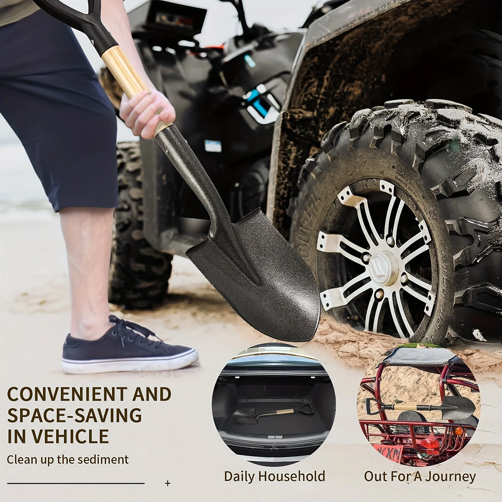 35.8/50.5cm Digging Shovel Manganese Steel Shovels Kids Trowel Waterproof Rustproof Garden Scoop for Outdoor Beach Camping 6