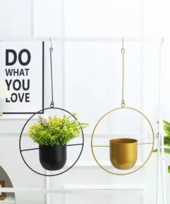 Creative Iron Plant Hanging Basket with Hook Modern Succulent Plant Flowerpot Hanging Bucket Simple Plant Pot Home Decoration 1
