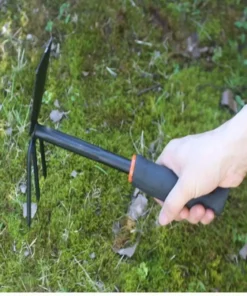 Thicken Dual Use Small Hoe Farm Garden Tools Harrow Iron Head Dual Purpose Weeding Rake Labor-saving Loosening Soil Handheld Hoe 4