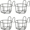 4pcs Stylish Round Metal Hanging Planters - Perfect for Balcony, Garden & Indoor Decor! 1