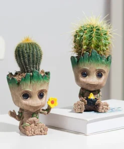 Baby Groot Flower Pot Home Decoration Planters For Indoor Plants Anime Heroism Figure Office Desktop Display Ornament Pen Holder 4