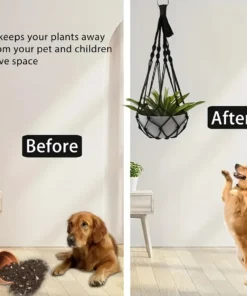 2pcs Bohemian Plant Hangers, Black White Macramé Holder with Hook for Indoor Outdoor Garden Decor 3