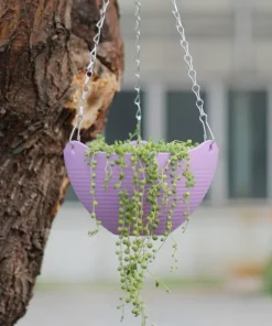 Decorative Woven Hanging Planter with Metal Hook And Drainage Tray Chain-Hung Indoor Plant Basket 1