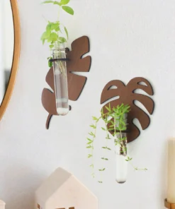 Leaf Shape Wall Planters for Indoor Plants Plant Propagation Station Wall Decor Art Vase Stand for Women Mom Plant Lovers Gifts 3
