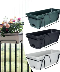 Hanging Planter for Balcony Railing Plant Basket Fence Planter Home Decor Window Box Planter Flower Pot for Garden Deck Yard 6L 1