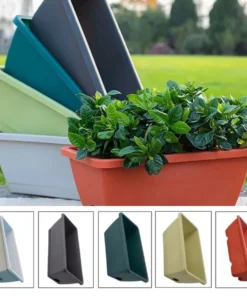 1Pc Eco-Friendly Rectangular Flowers Pot With Drain Holes Garden Balcony Reusable Plants Vegetables Shatterproof Large Planter 1