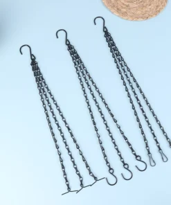 40cm Rattan Hanging Pendant Chain Flowers Basket Chain Flower Pot Hydroponic Plants Grow Tools Garden Decorations With 3 Hooks 3