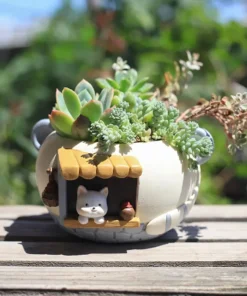 Cartoon Pet Succulent Flower Pot Office Balcony Decoration Resin Flower Pot Micro Landscape Garden Plant Pot 3